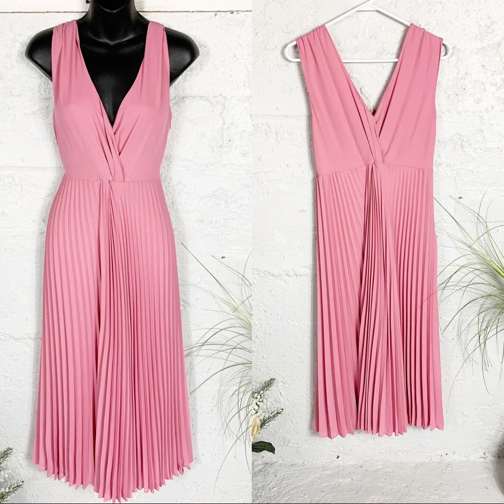 Vince Twist Front Pleated Midi Dress - Picture 8 of 16